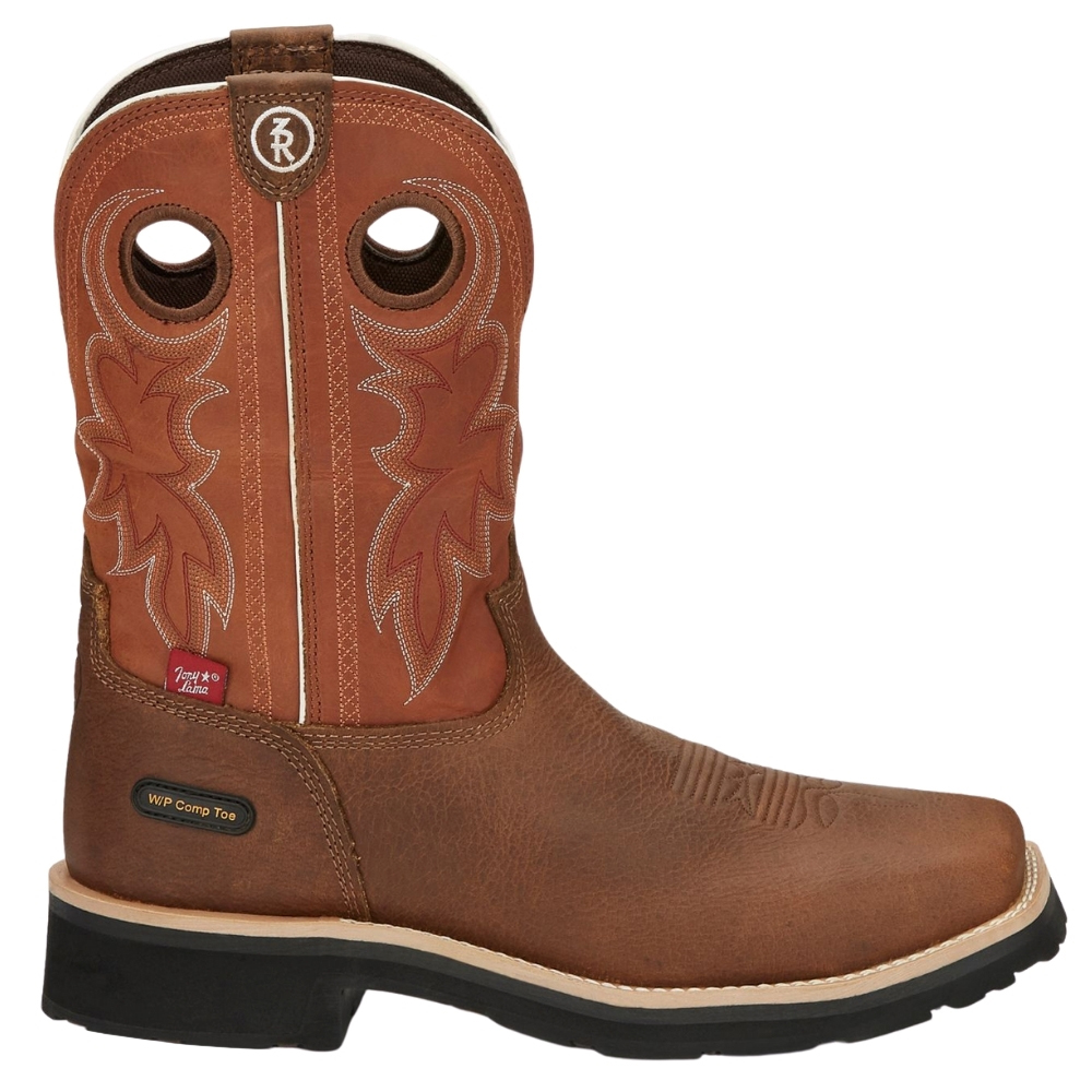 Tony Lama Men/'s~ Midland Rust Sq.Toe H20 Proof Comp Toe Work Boots RR3300 $170